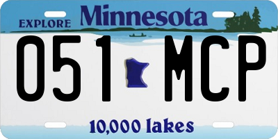 MN license plate 051MCP