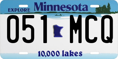 MN license plate 051MCQ