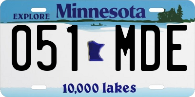 MN license plate 051MDE