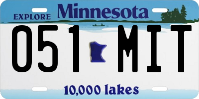 MN license plate 051MIT