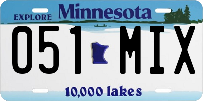 MN license plate 051MIX