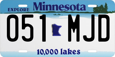 MN license plate 051MJD