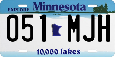 MN license plate 051MJH
