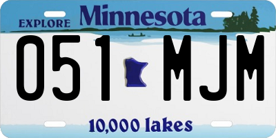 MN license plate 051MJM