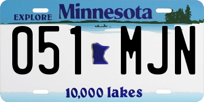 MN license plate 051MJN