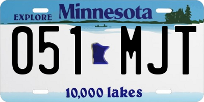 MN license plate 051MJT