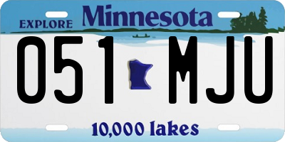 MN license plate 051MJU