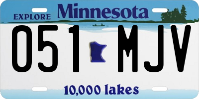 MN license plate 051MJV