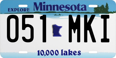 MN license plate 051MKI