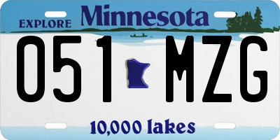 MN license plate 051MZG