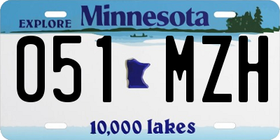 MN license plate 051MZH