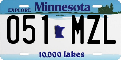 MN license plate 051MZL