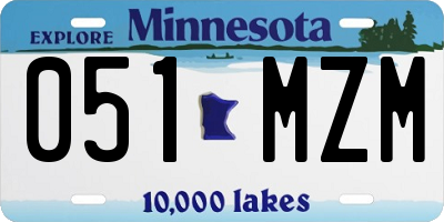 MN license plate 051MZM