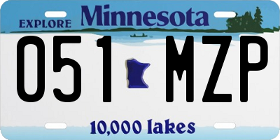 MN license plate 051MZP