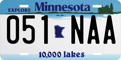 MN license plate 051NAA