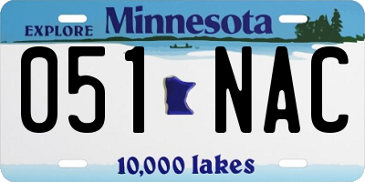 MN license plate 051NAC