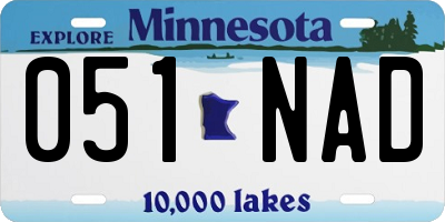MN license plate 051NAD