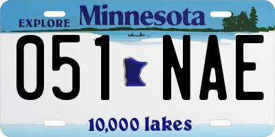 MN license plate 051NAE