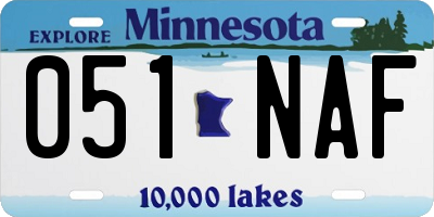 MN license plate 051NAF