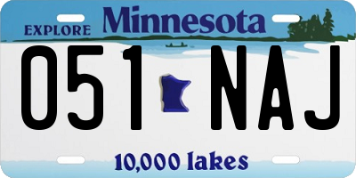 MN license plate 051NAJ