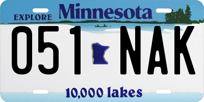 MN license plate 051NAK
