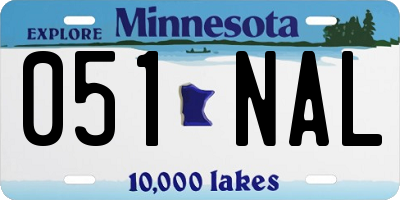 MN license plate 051NAL