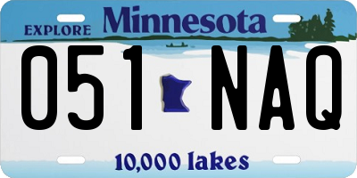 MN license plate 051NAQ