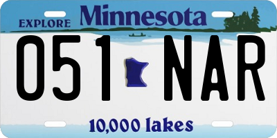 MN license plate 051NAR