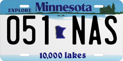 MN license plate 051NAS