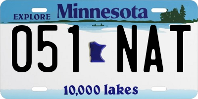 MN license plate 051NAT