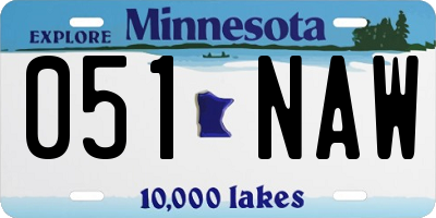 MN license plate 051NAW
