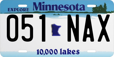 MN license plate 051NAX