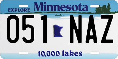 MN license plate 051NAZ