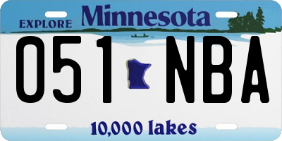MN license plate 051NBA