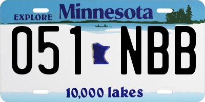 MN license plate 051NBB