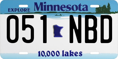 MN license plate 051NBD