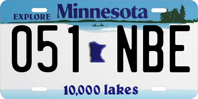 MN license plate 051NBE