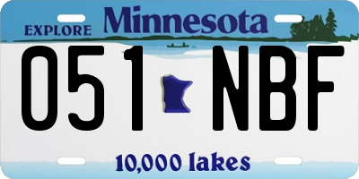 MN license plate 051NBF