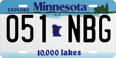 MN license plate 051NBG