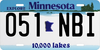 MN license plate 051NBI