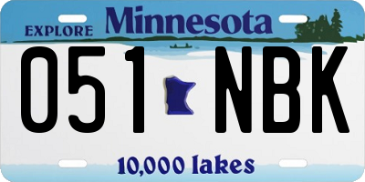 MN license plate 051NBK