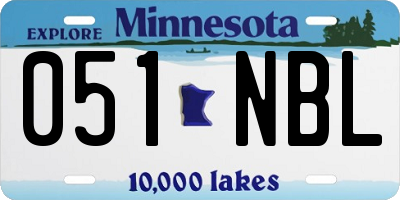 MN license plate 051NBL