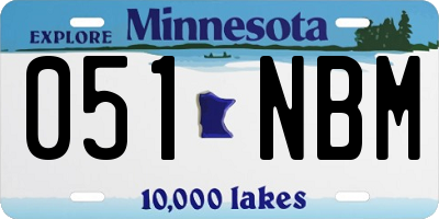 MN license plate 051NBM
