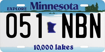 MN license plate 051NBN