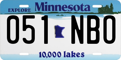 MN license plate 051NBO