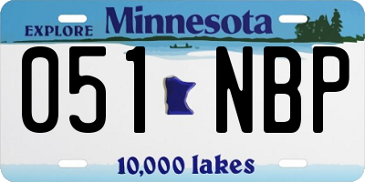 MN license plate 051NBP