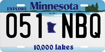 MN license plate 051NBQ