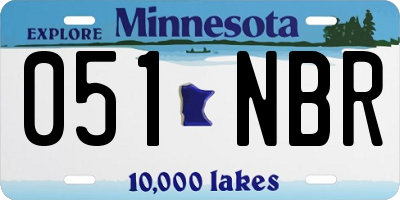 MN license plate 051NBR