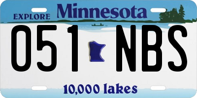 MN license plate 051NBS