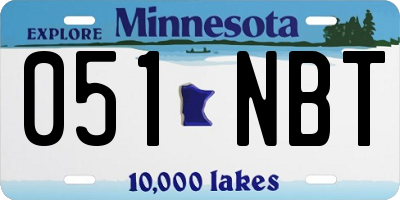 MN license plate 051NBT